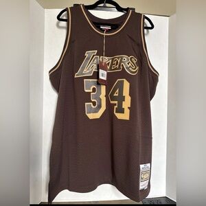 Mitchell & Ness LA Lakers Shaquille O'Neal #34 '96-'97 Lux Brown Swingman Jersey